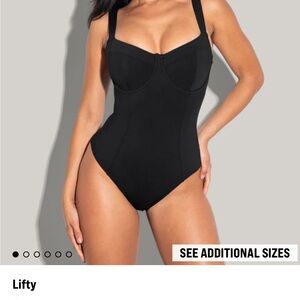 TA3 Lifty Black One-Piece Swimsuit - Supportive Scoop Neck XS NWT